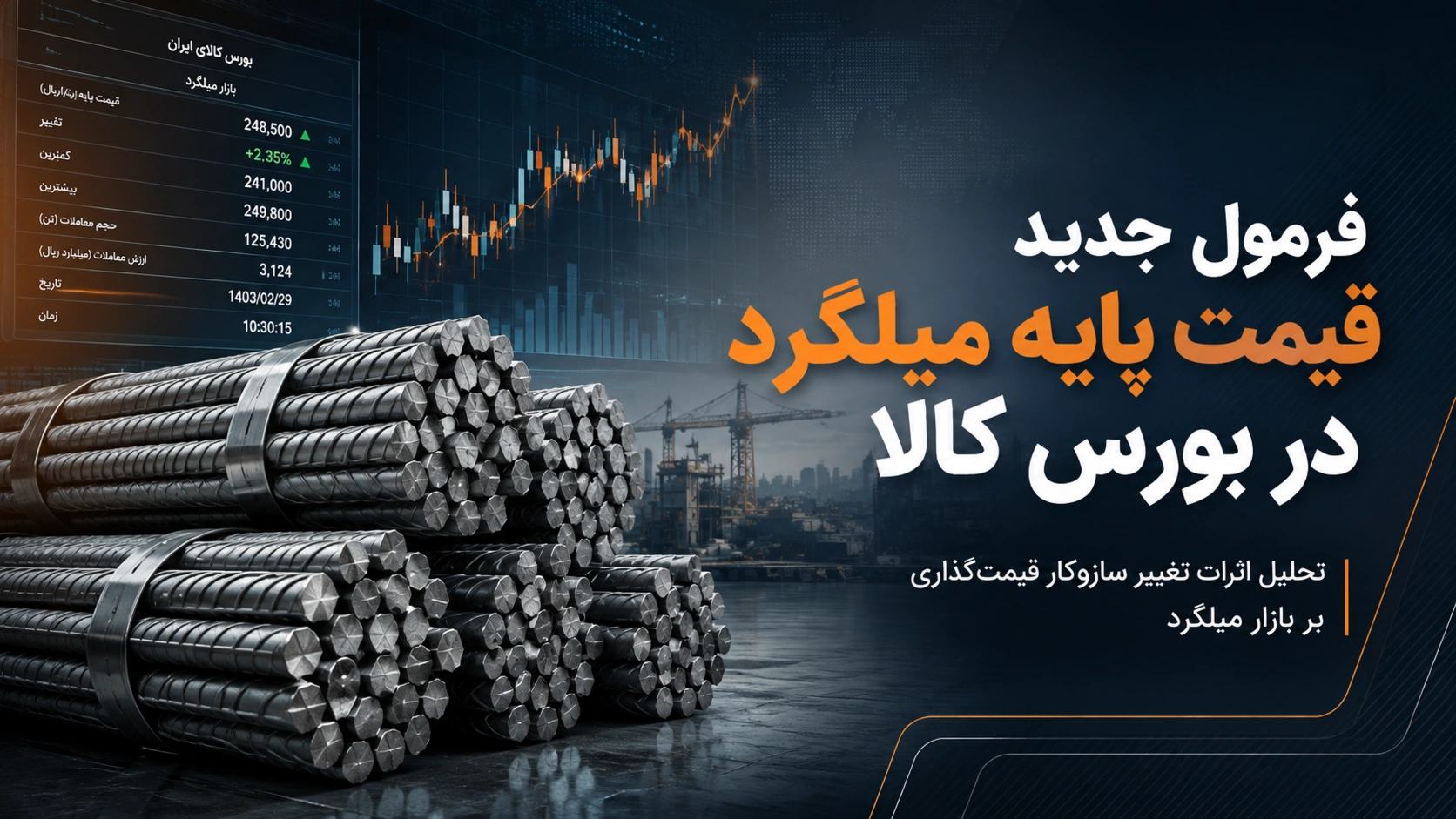 فرمول جدید قیمت پایه میلگرد در بورس کالا از ۴ شهریور ۱۴۰۵